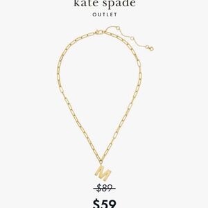Kate Spade Initial Necklace "M"
